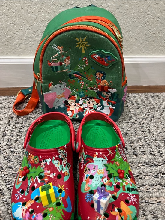 Disney Handbags - Disney Holiday Christmas 2023 Loungefly with Matching Festive Crocs Bundle